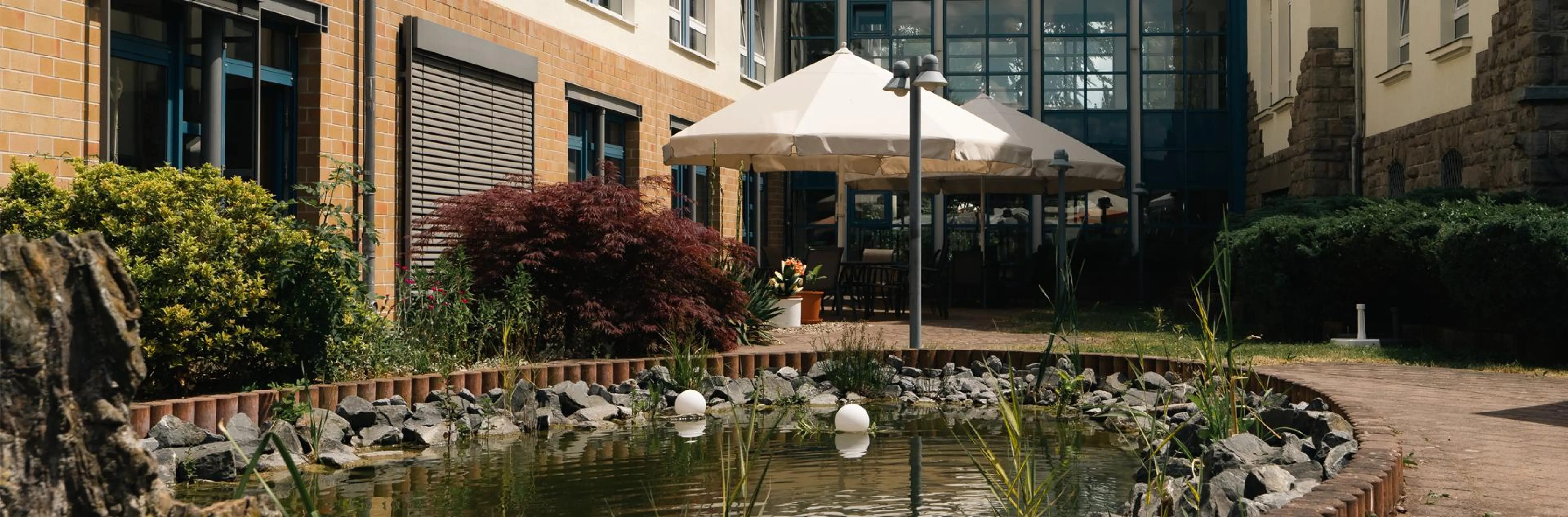 Der Hof mit Teich von der Goldenen Aue